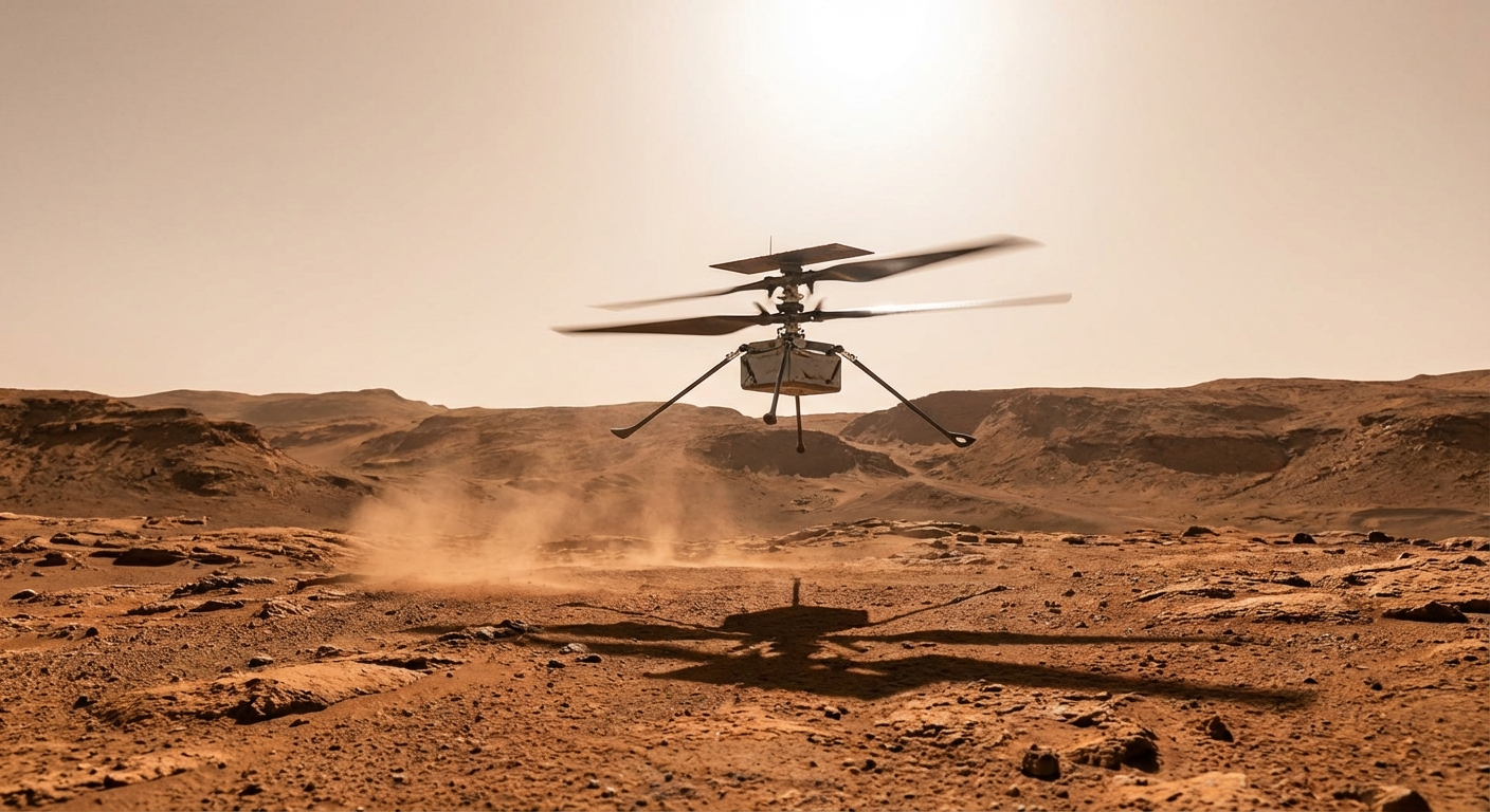 Ingenuity helicopter in flight